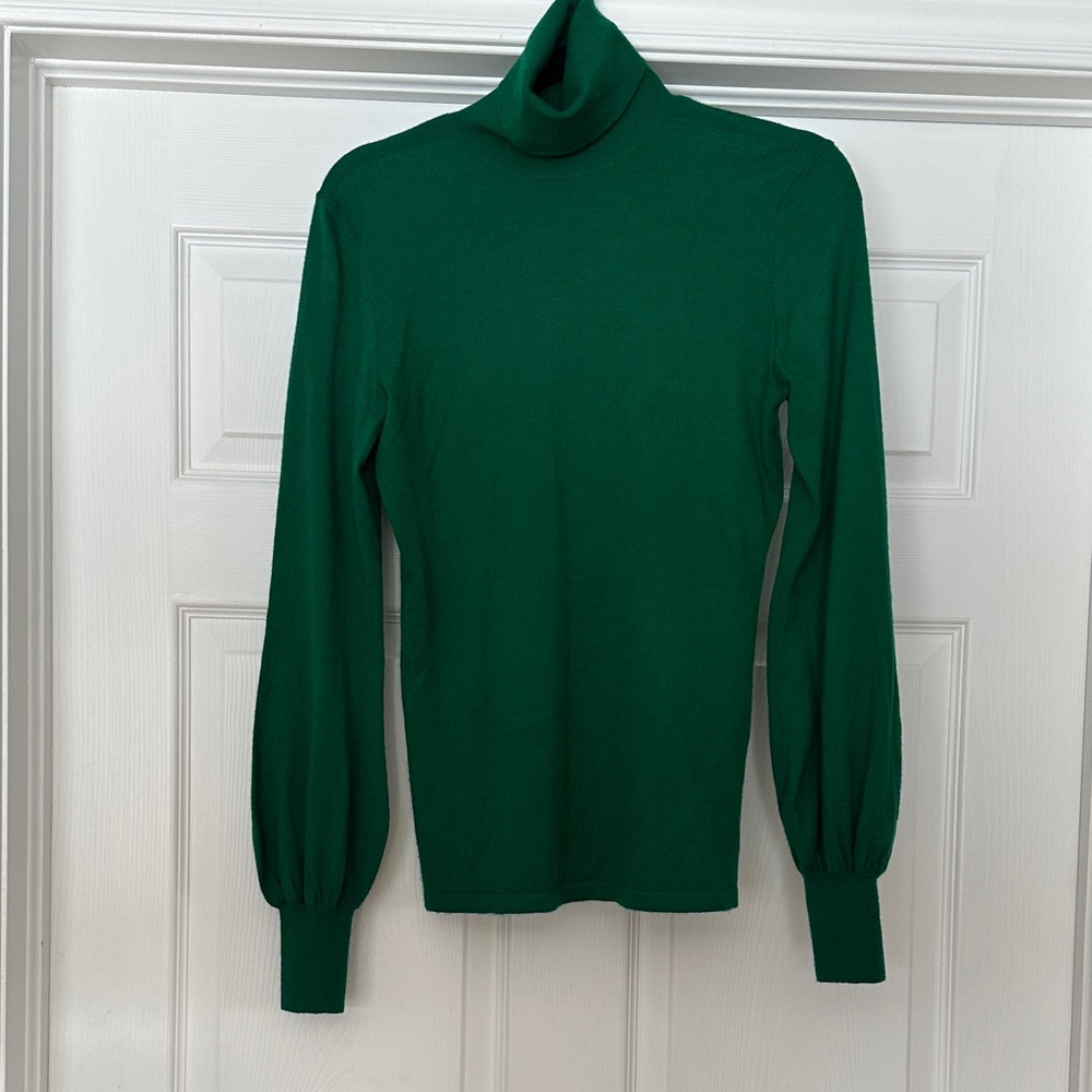 Ralph Lauren Black Label Green Cashmere Silk Turtleneck Sweater - Picture 4 of 9